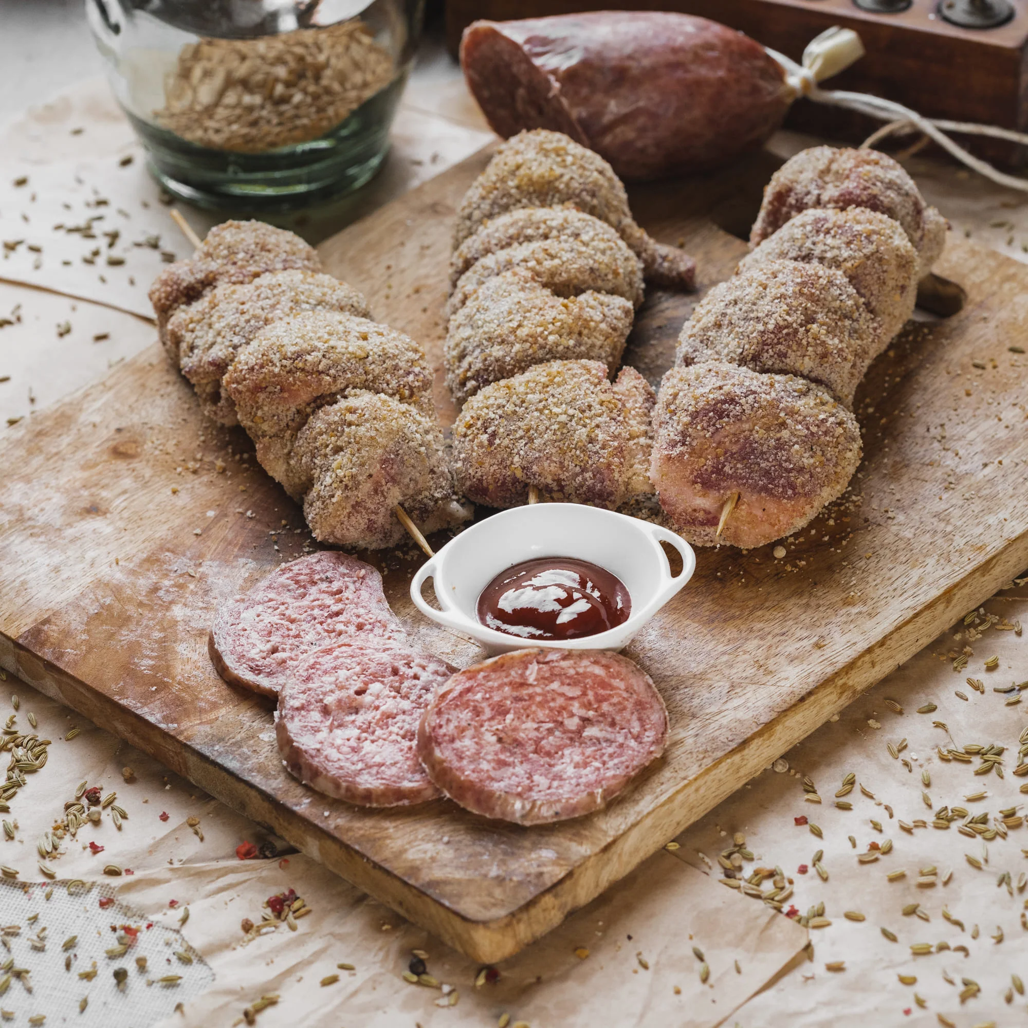 Bombette cremoso e salsa bbq